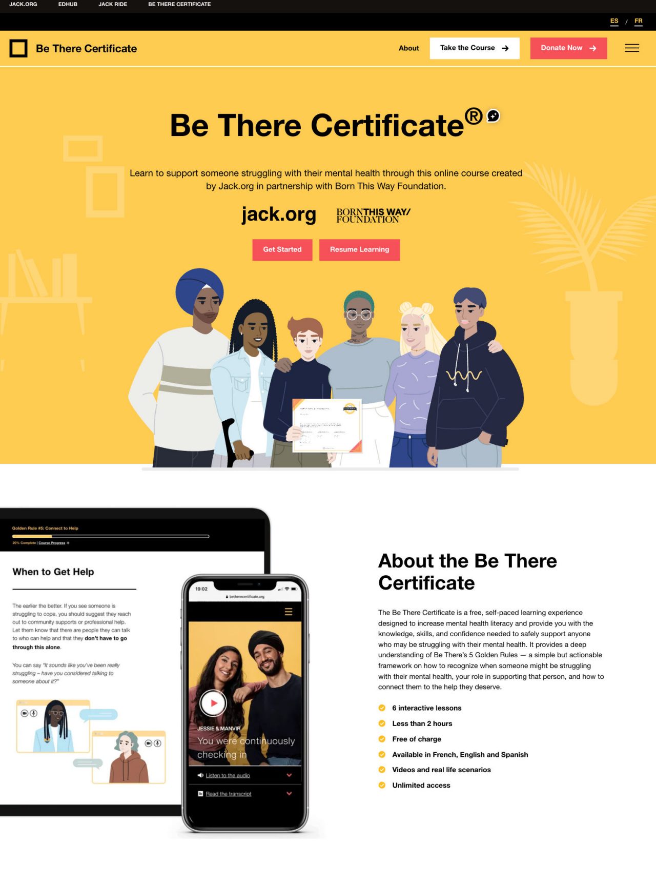 Earn Your Be There Certificate