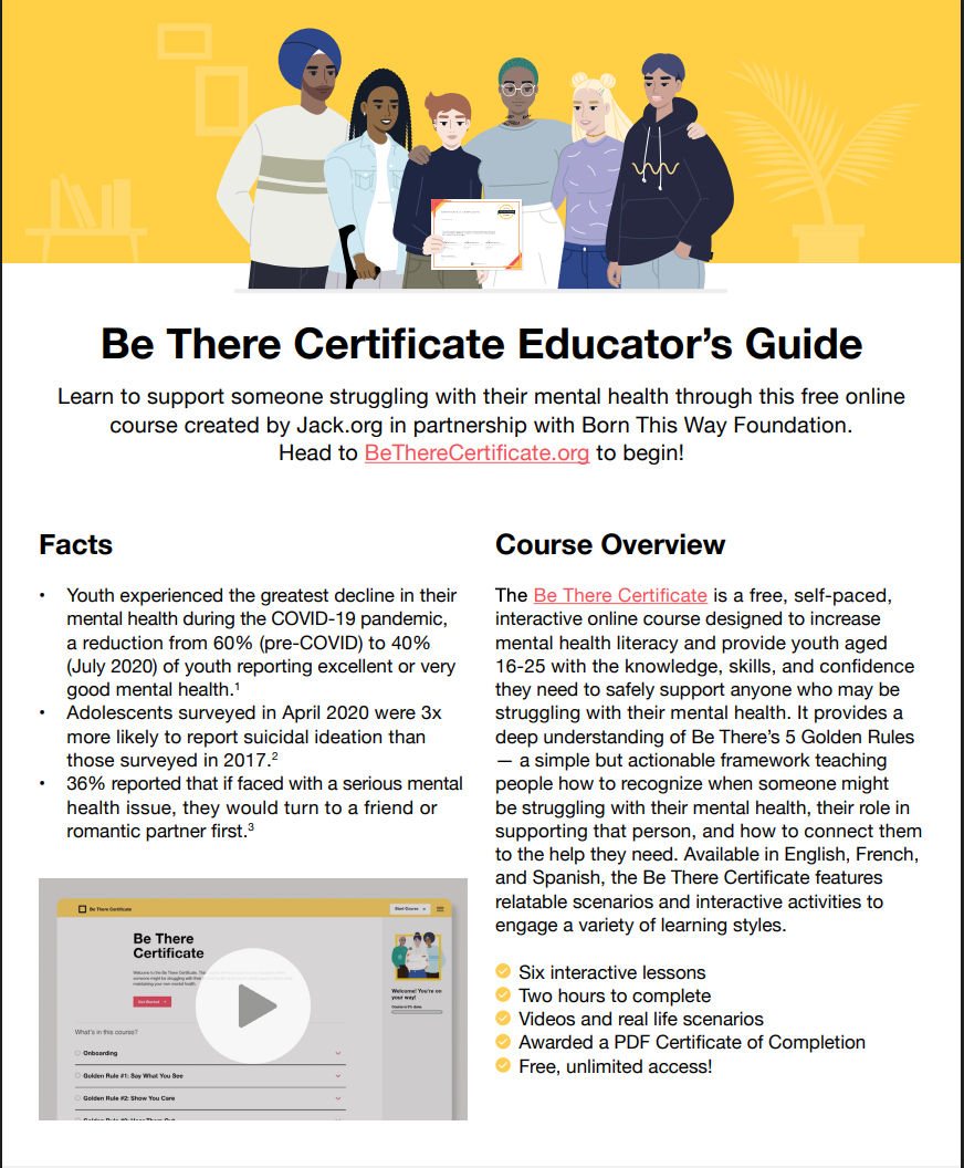 Be There Educator's Guide