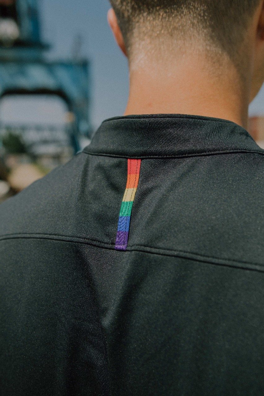 The consistent rainbow stripe on the back of every jersey represents the club's strong values toward diversity and inclusion.