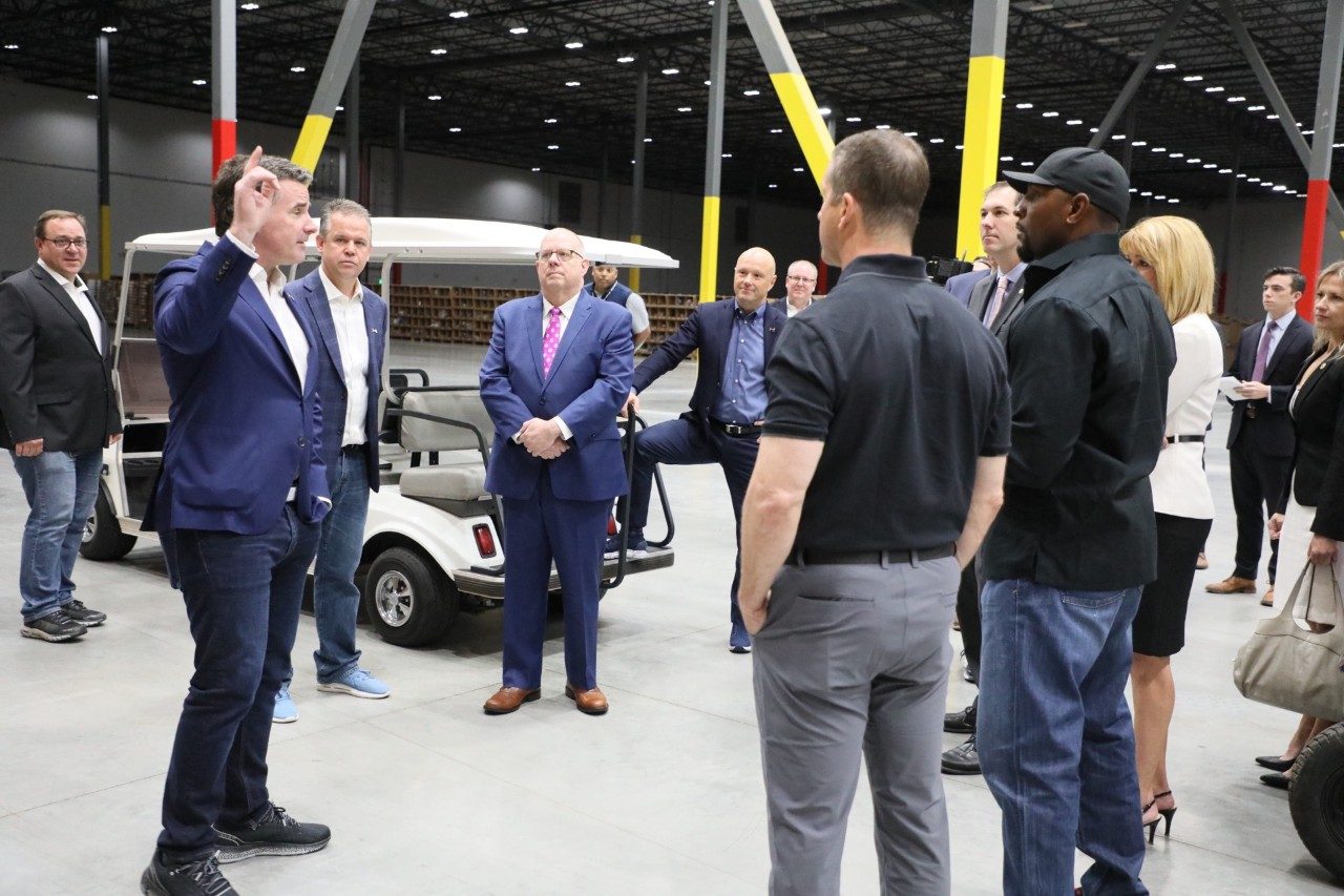 CEO Kevin Plank and guests tour the ODH before the opening ceremony. 