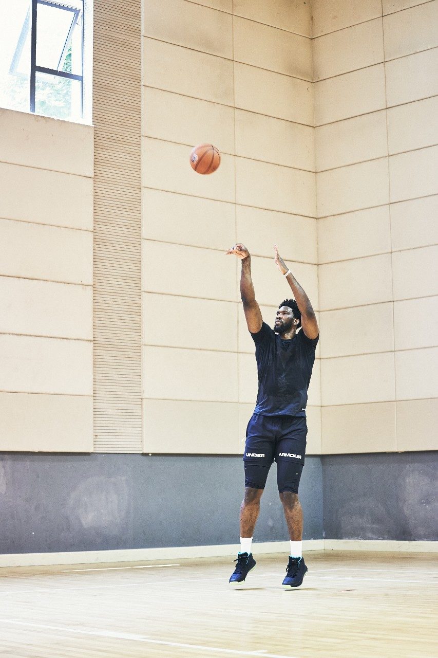 Joel Embiid practicing on-court in Shanghai, China 