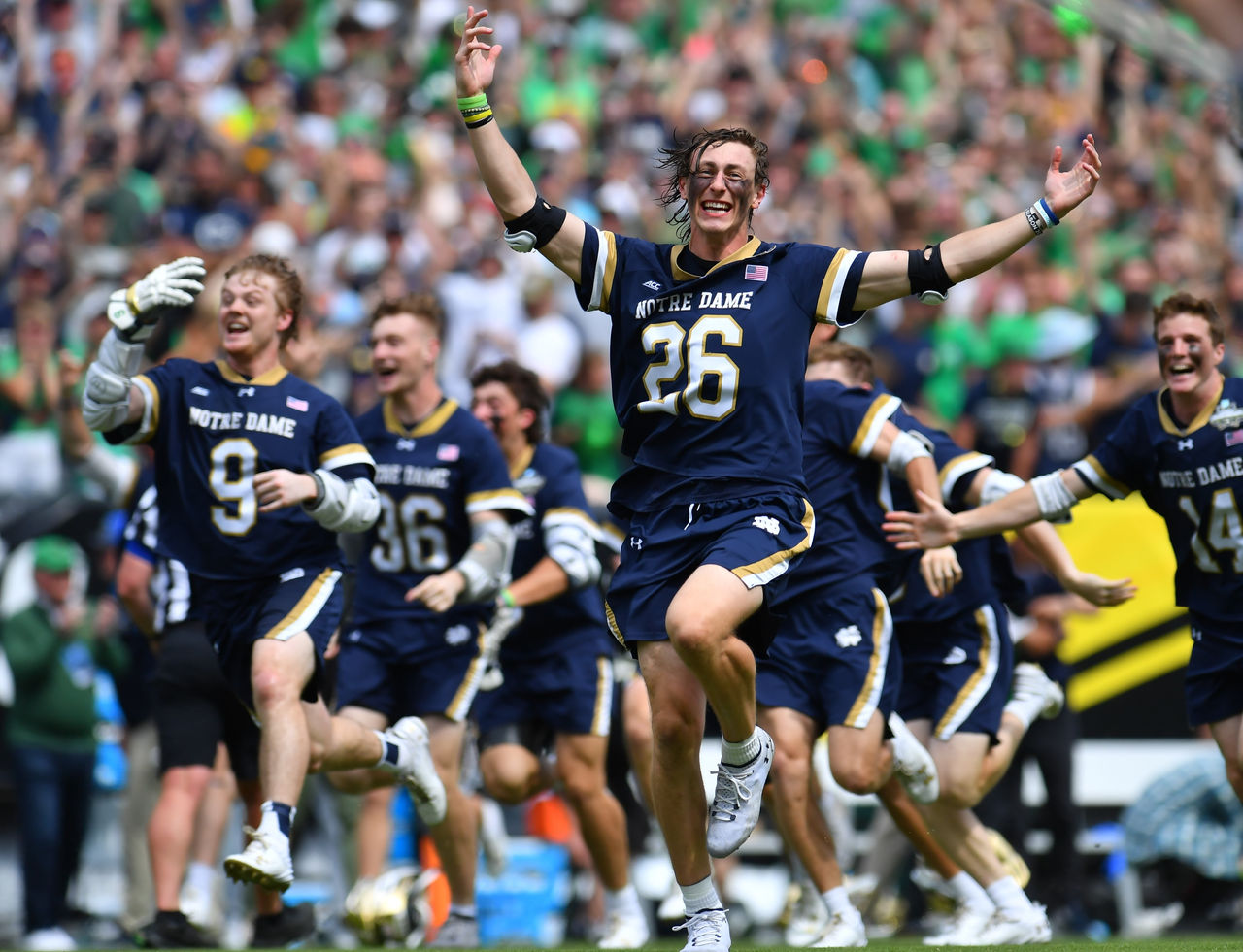 Notre Dame Men's Lacrosse Team Celebrating