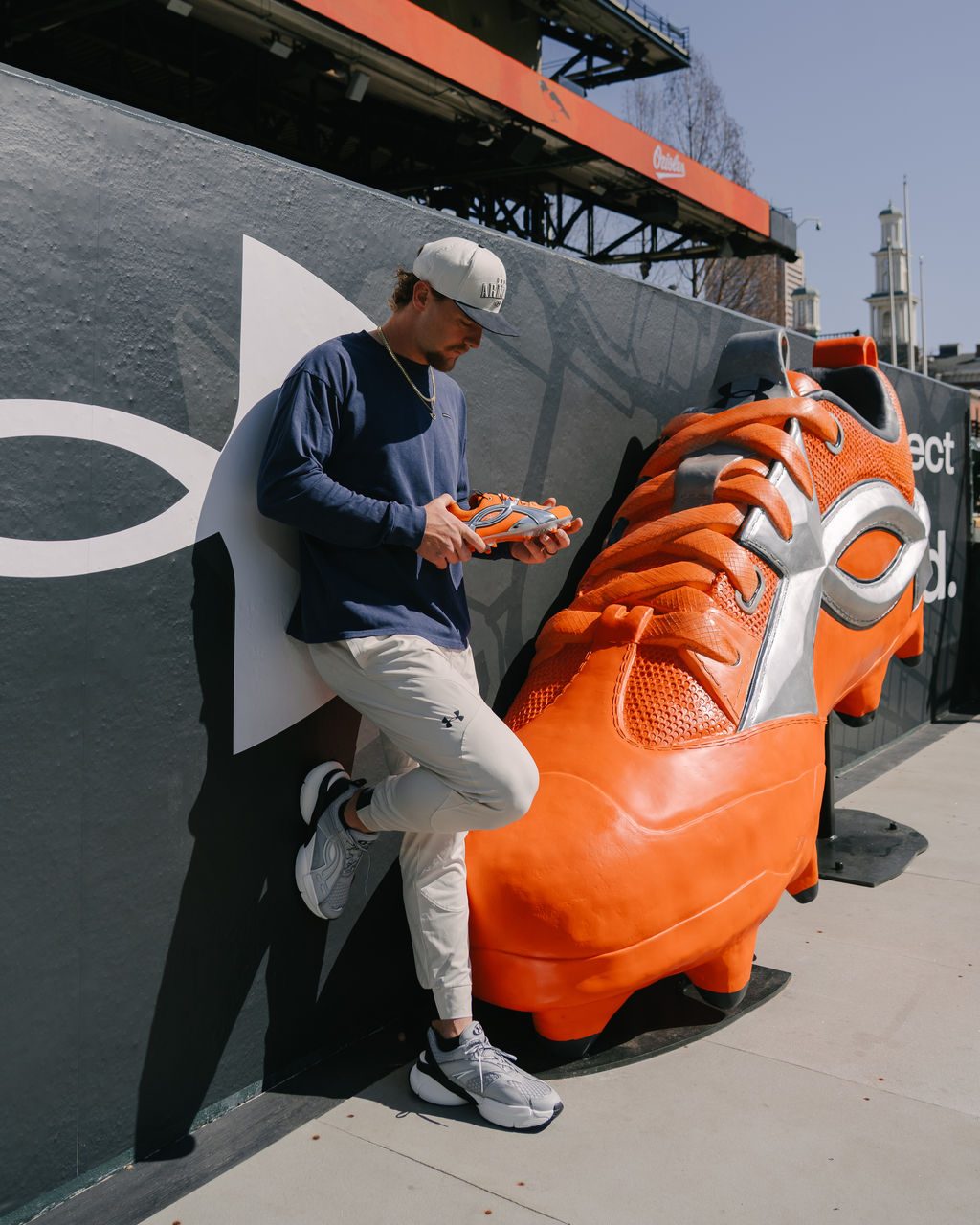 Gunnar Henderson at Orioles Park Under Armour Installation