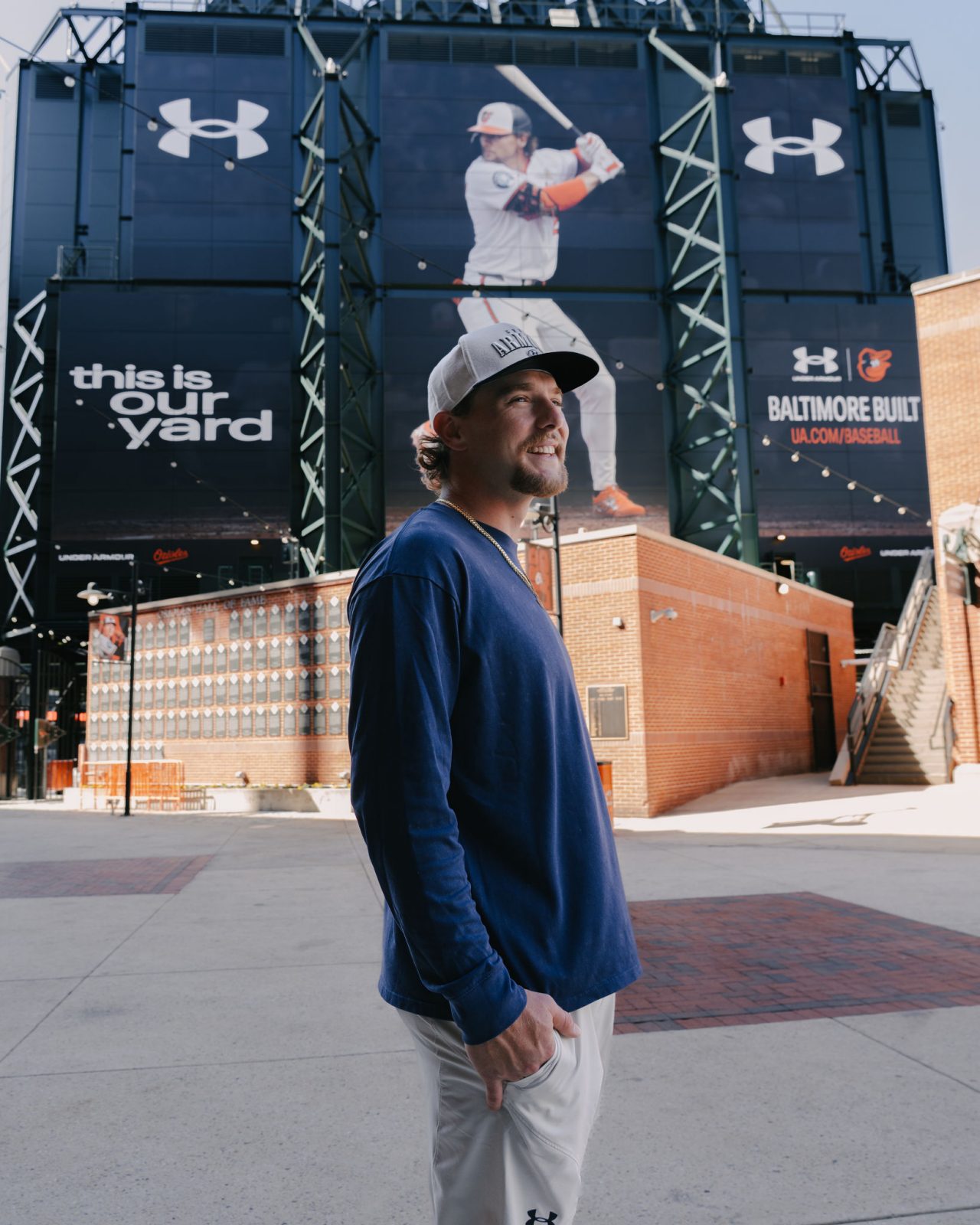 Gunnar Henderson Outside Under Armour Covered Scoreboard