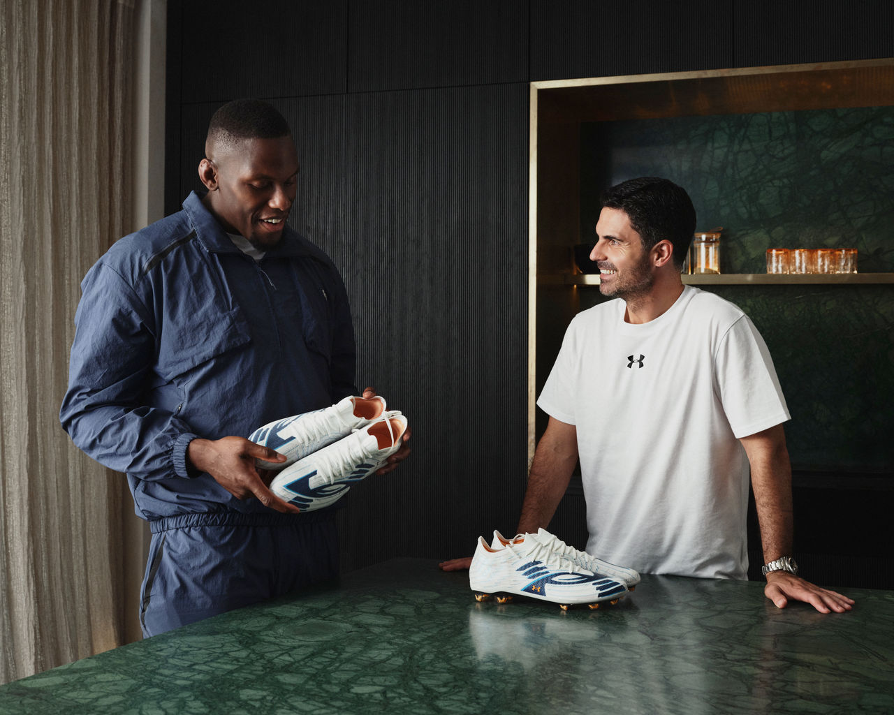 Mikel Arteta & Maro Itoje with Shadow Boot