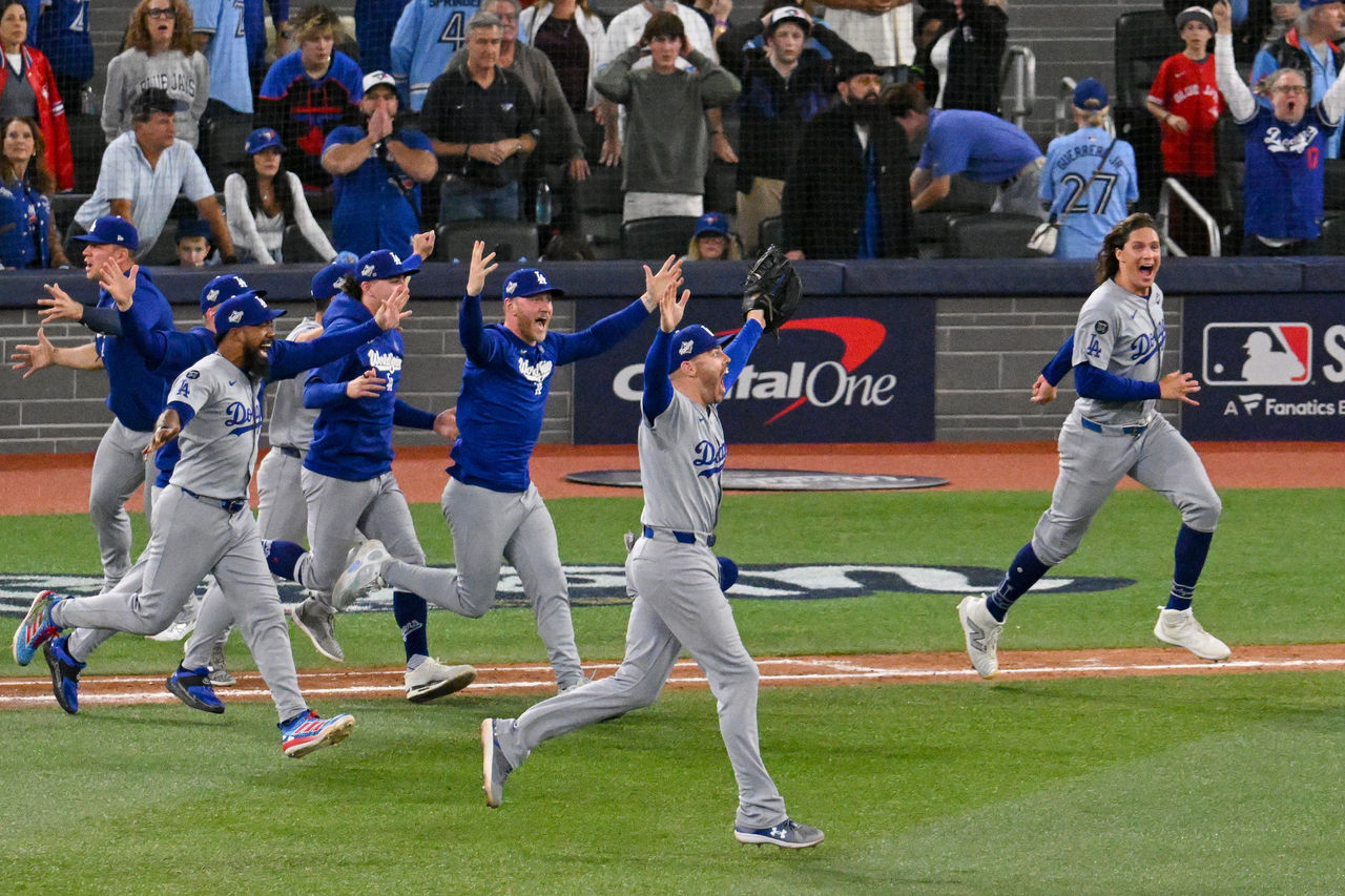 Dodgers celebrating