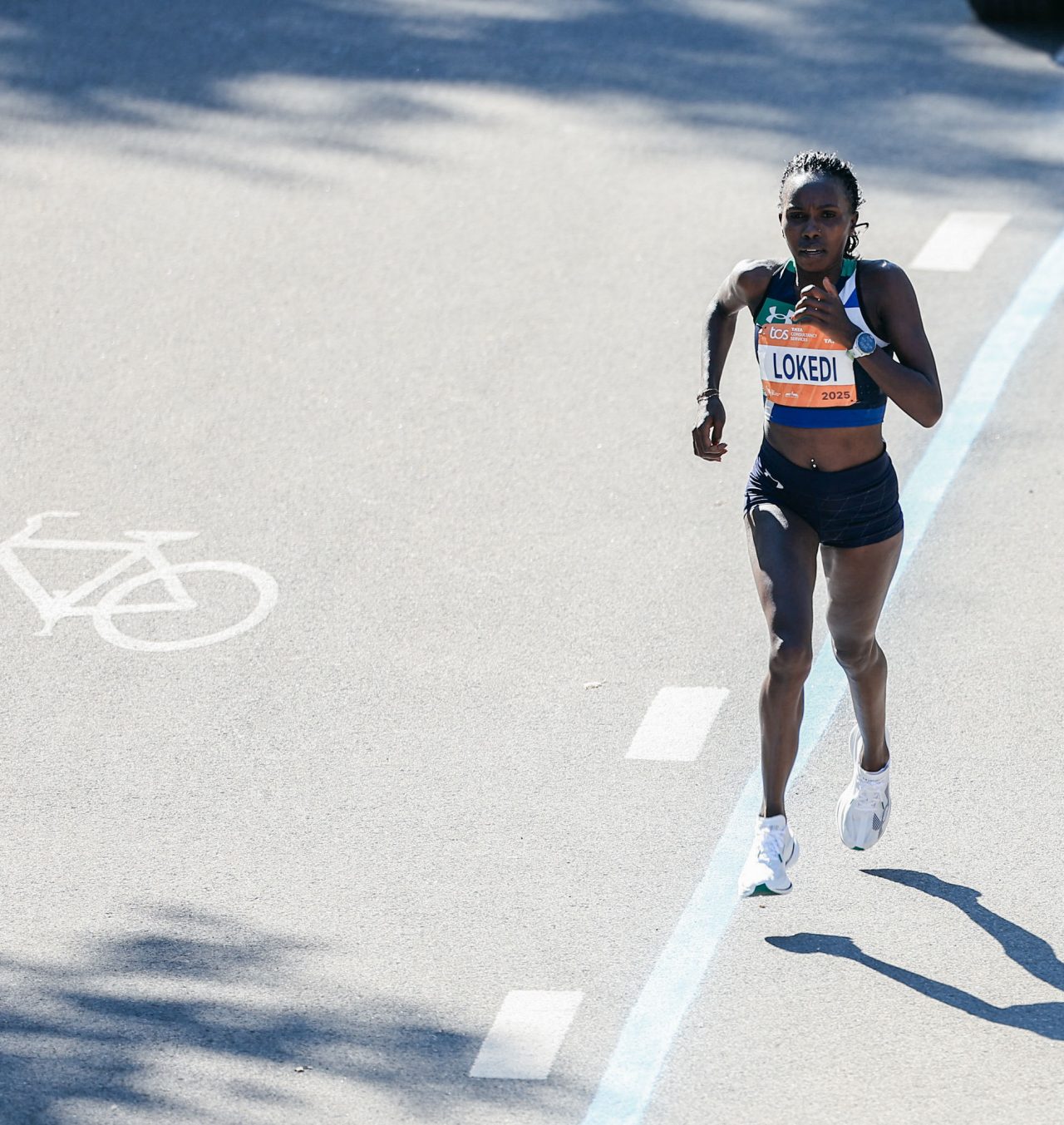 Sharon Lokedi in UA Velociti Elite 3 at NYC Marathon 2025