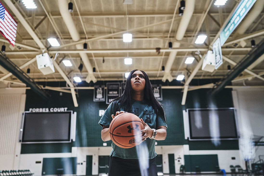 Girl with basketball