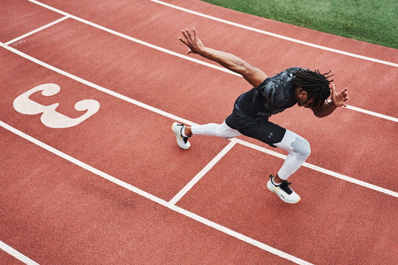 Runner on track