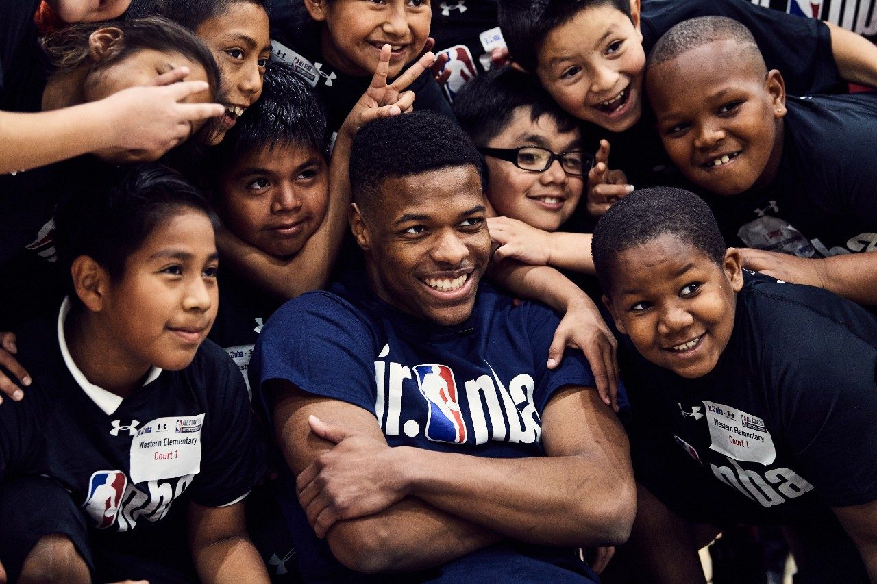Dennis Smith Jr. at Jr. NBA Day 2017 in Los Angeles