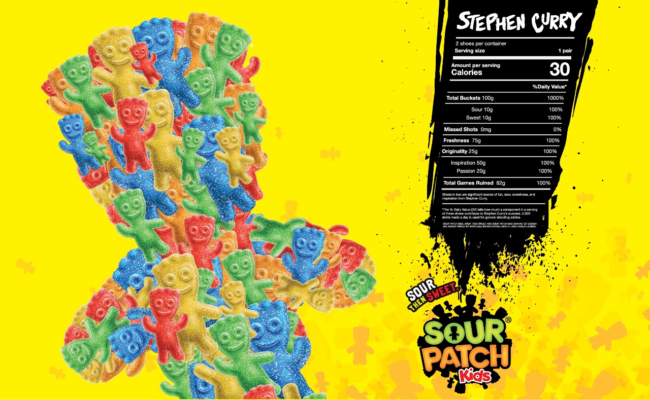 Curry 7 Sour Patch Kids Collection - shoe box nutrition label