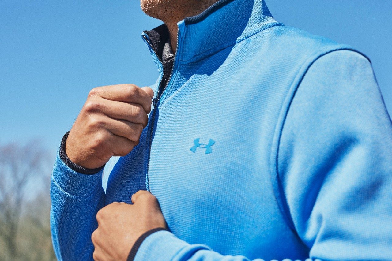 Updated SweaterFleece fabric has soft, brushed interior with added stretch for complete mobility