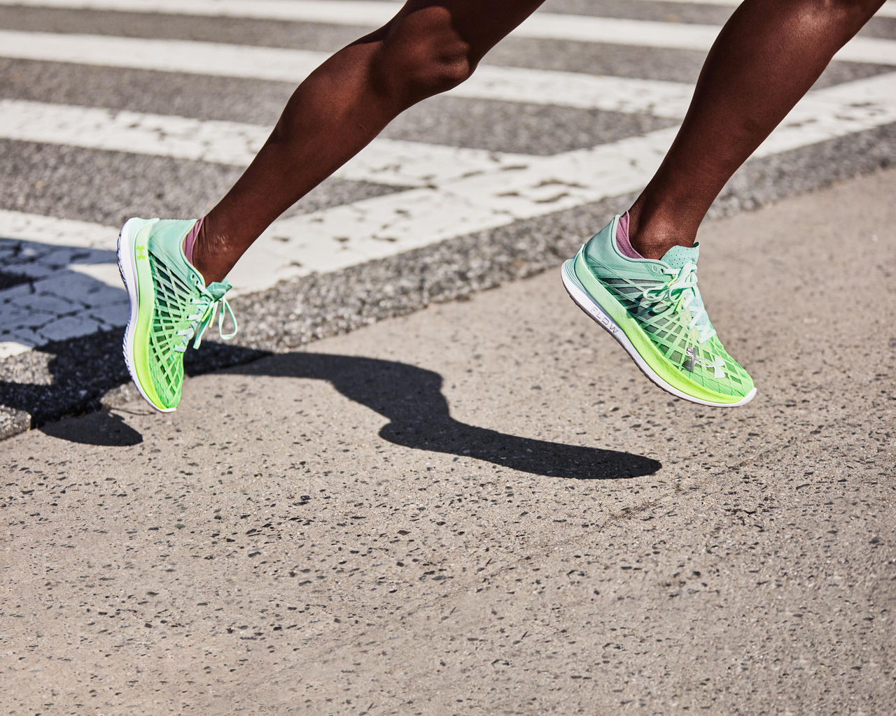 Green under armour running shoes best sale