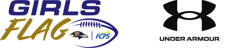 Baltimore Ravens and Under Armour Girls' Flag Football Logo