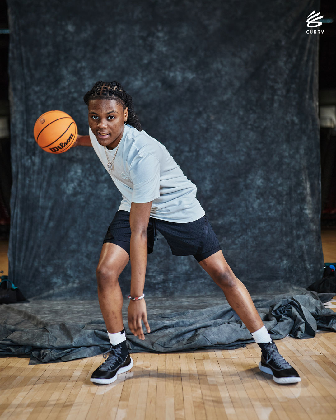 Basketball player with ball