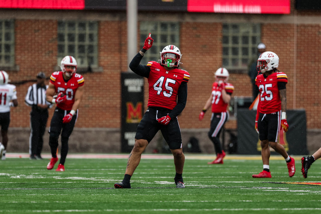 UMD Football Goal Post Celebrating