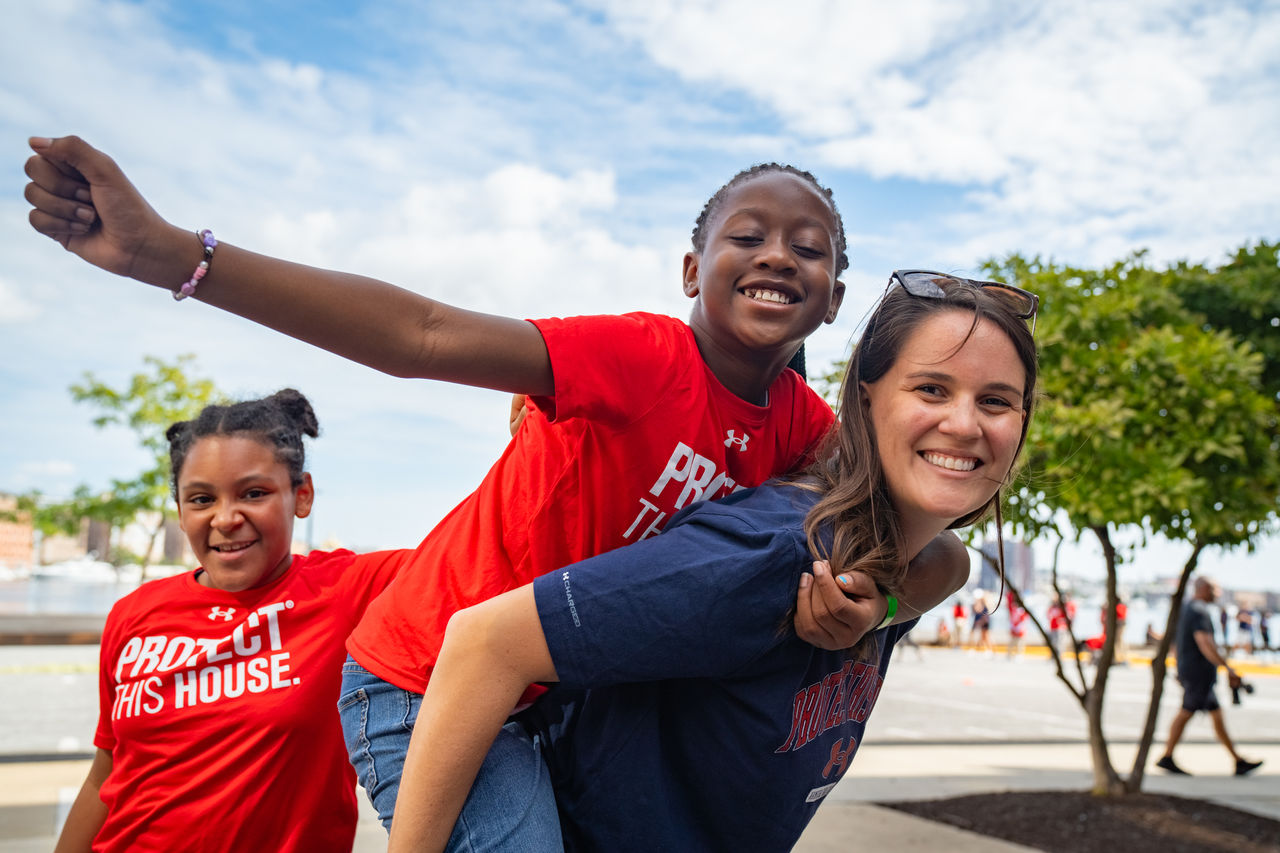UA teammate Relay Race with Baltimore Student