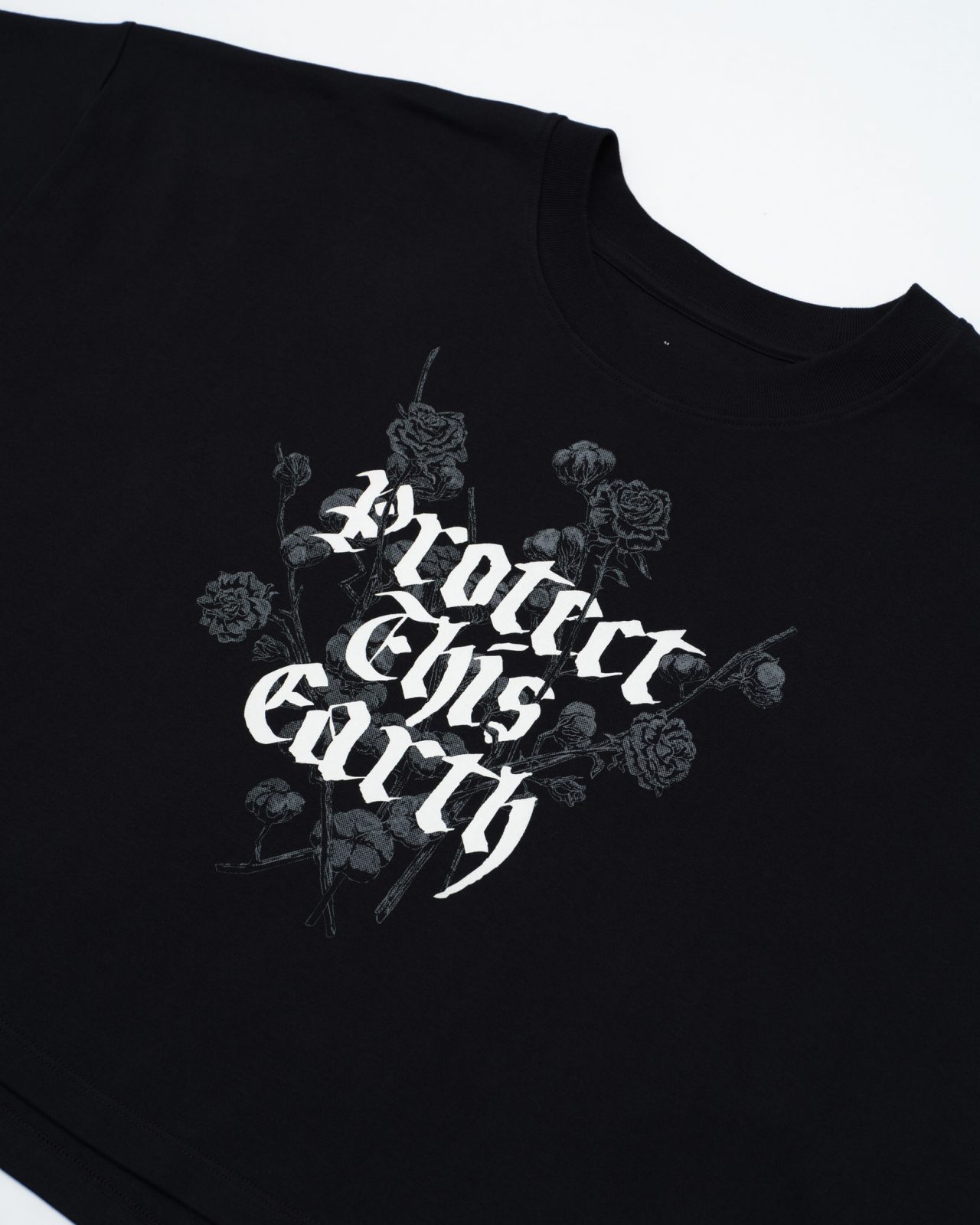 Protect This Earth Black Crop Tee